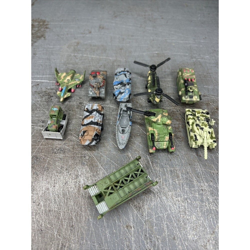 Vintage Galoob Micro Machines Military Tanks Aircraft Vehicles Lot Of 11 LGTI